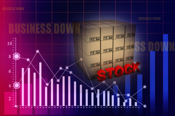 3d rendering Cardboard boxes on wooden pallet