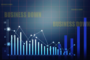 2d rendering Stock market online business concept. business Graph 