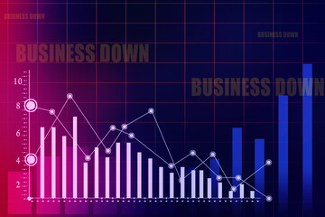 2d rendering Stock market online business concept. business Graph 