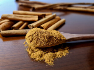 Cinnamon is a spice obtained from the inner bark of several species of trees of the genus Cinnamomum (family Lauraceae), used in sweet and savory foods. We have cinnamon powder and cinnamon stick.