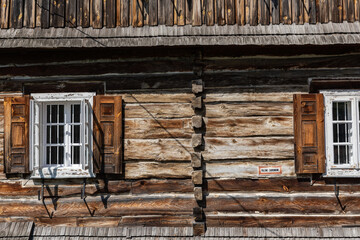 Traditional village in Poland. Open Air Museum. Wooden houses. Wooden folk architecture from different areas of the Lublin Voivodeship. Poland © Curioso.Photography