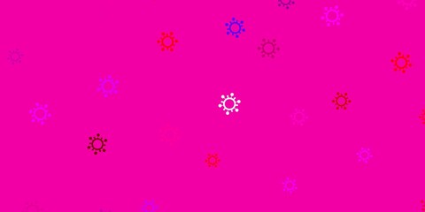 Light pink, red vector texture with disease symbols.