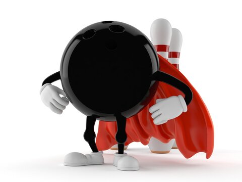 Fototapeta Bowling character with hero cape