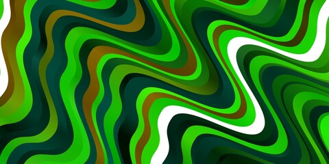 Light Green, Yellow vector layout with circular arc. Abstract illustration with bandy gradient lines. Template for your UI design.