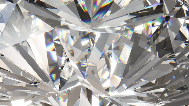 Beautiful sparkling diamond. Rotating, looping animation, 4k