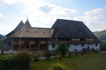 Fototapeta premium Traditional Maramures wooden architecture of Barsana monastery, Romania