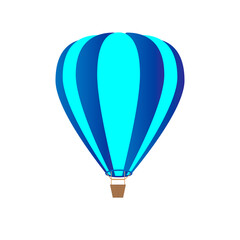 Naklejka premium Blue hot air balloon isolated on white background.