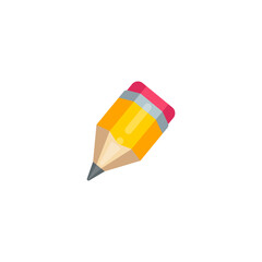 Yellow Pencil vector illustration, Pencil flat icon, isolated on white background