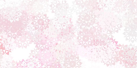 Light red vector background with christmas snowflakes.