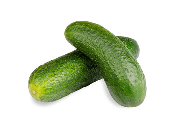 Two fresh cucumbers isolated on white background