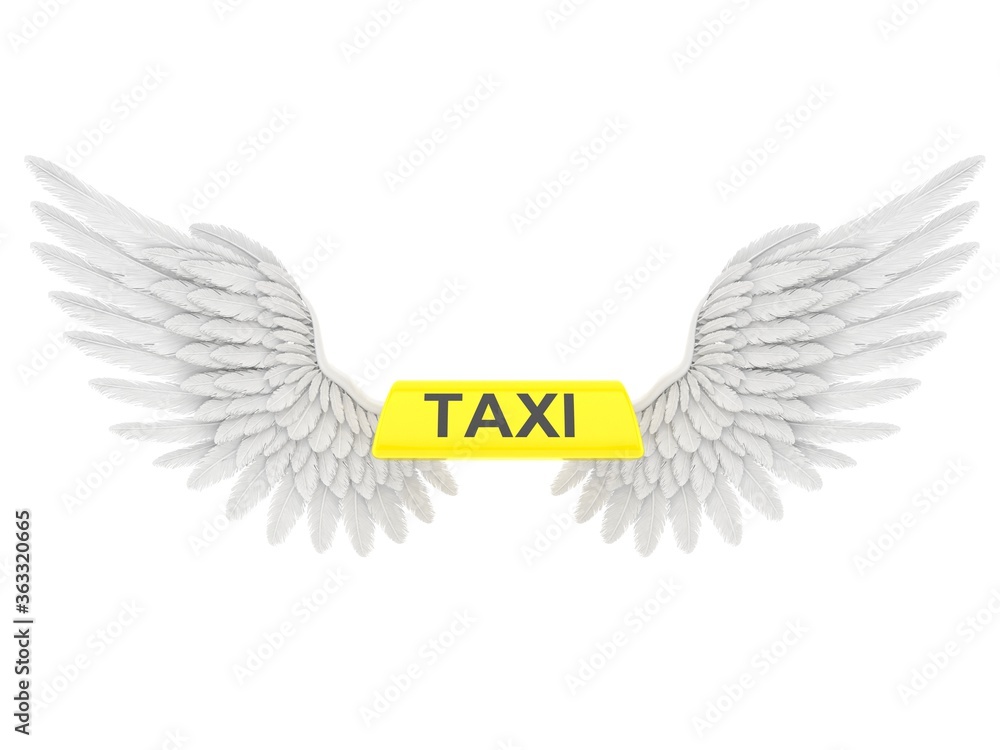 Poster taxi light with angel wings