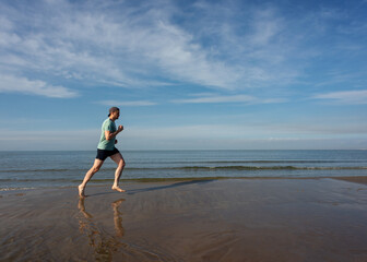 sports, travel, athletic, speed, beautiful, blue, white, alone, sporty, sunset, outdoor, workout, health, sportswear, sunlight, run, male, healthy, morning, outdoors, full, jogging, fit, one, athlete,