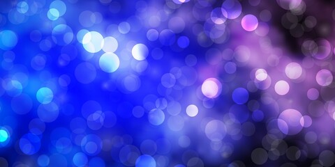 Light Pink, Blue vector background with circles. Abstract colorful disks on simple gradient background. Design for posters, banners.