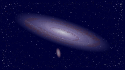 Fototapeta na wymiar The vector illustration of an Andromeda galaxy - the nearest major galaxy to the Milky Way