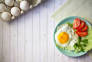 fried egg background empty space for text