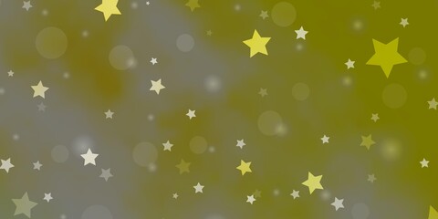 Light Green, Yellow vector layout with circles, stars. Abstract illustration with colorful spots, stars. Template for business cards, websites.