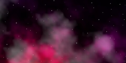 Dark Purple vector template with neon stars. Decorative illustration with stars on abstract template. Pattern for websites, landing pages.