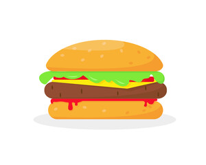 Burger vector illustration on white background.