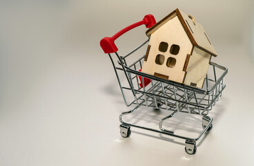 shopping cart and house. buying house