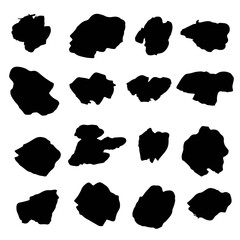 Black abstract strokes in the form of spots of paint