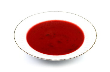 Delicious borsch isolated on white