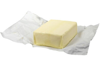 Butter bar isolated on white background. Butter package isolated.
