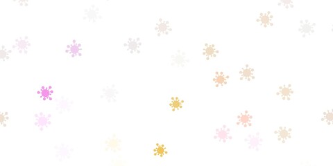 Light pink, yellow vector template with flu signs.