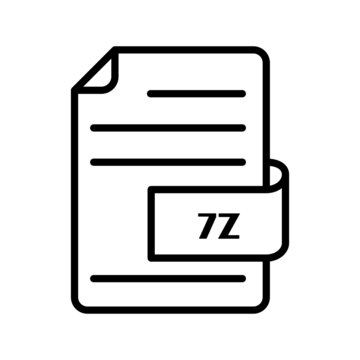 vector illustration icon of 7Z File Format Outline