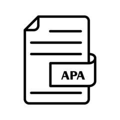 vector illustration icon of APA File Format Outline - obrazy, fototapety, plakaty