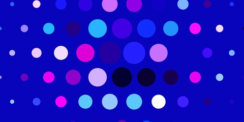 Light Pink, Blue vector texture with disks. Colorful illustration with gradient dots in nature style. Pattern for booklets, leaflets.