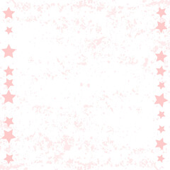 White background with pink texture and frame of stars