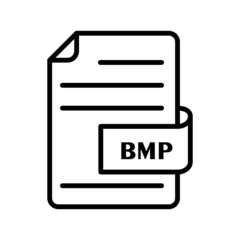 vector illustration icon of BMP File Format Outline