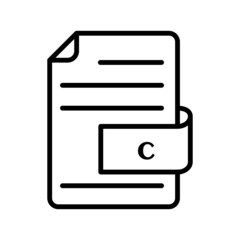 vector illustration icon of C File Format Outline