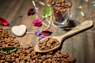 Coffee grain and colors moment