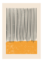 Minimal 20s geometric design poster, vector template with primitive shapes elements