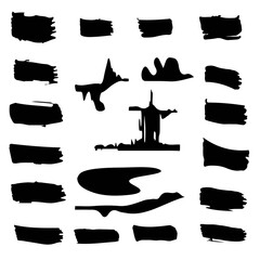 Brush strokes of black strokes and spots