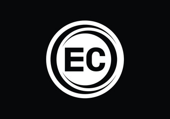 Initial Monogram Letter E C Logo Design Vector Template. E C Letter Logo Design