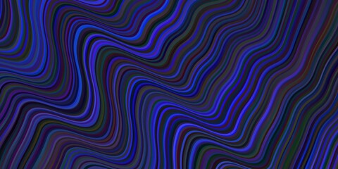 Fototapeta na wymiar Dark BLUE vector background with wry lines.