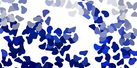 Light blue vector texture with memphis shapes.