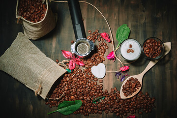 Obraz na płótnie Canvas Coffee grain and colors moment