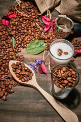 Coffee grain and colors moment