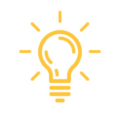Light bulb shine icon. Idea lamp symbol.