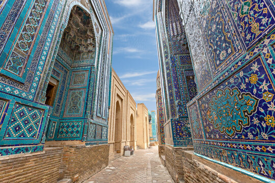 Historical necropolis of Shakhi Zinda in Samarkand, Uzbekistan