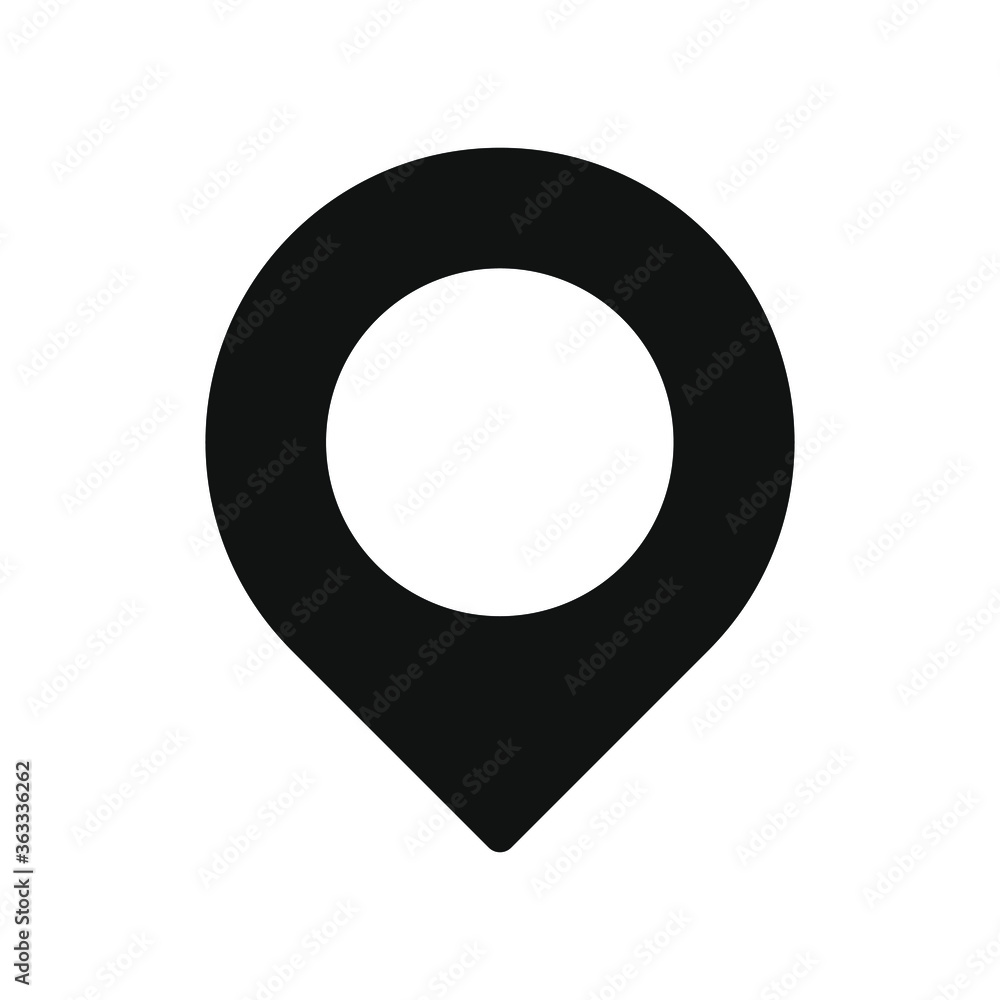 Poster location pointer symbol icon. gps navigation pin sign. map position marker logo. isolated on white b