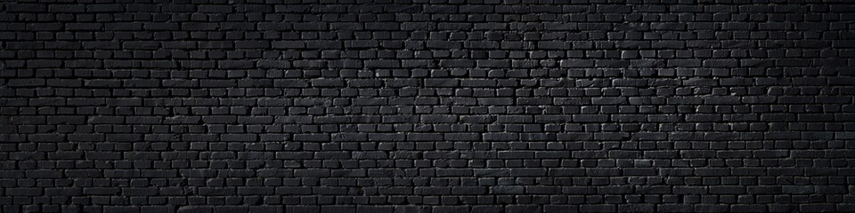 Texture of a black painted brick wall as a background or wallpaper