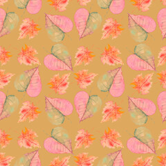 autumn leaves seamless pattern