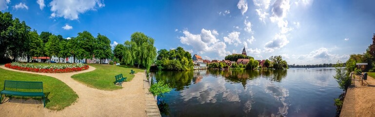 Blick auf Mölln und den Stadtsee, Schleswig Holstein, Deutschland 