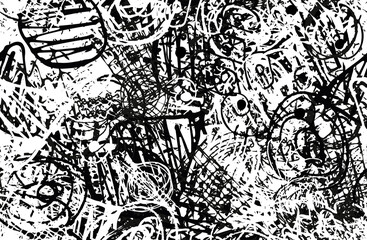 Obraz premium Black and white abstract background. The monochrome pattern is seamless. Chaotic grunge texture