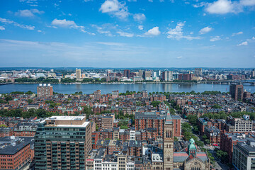 Naklejka premium Boston, Massachusetts Aerial and river view.