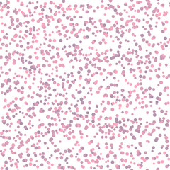small scattered soft pink and purple circle confetti seamless pattern on a white background